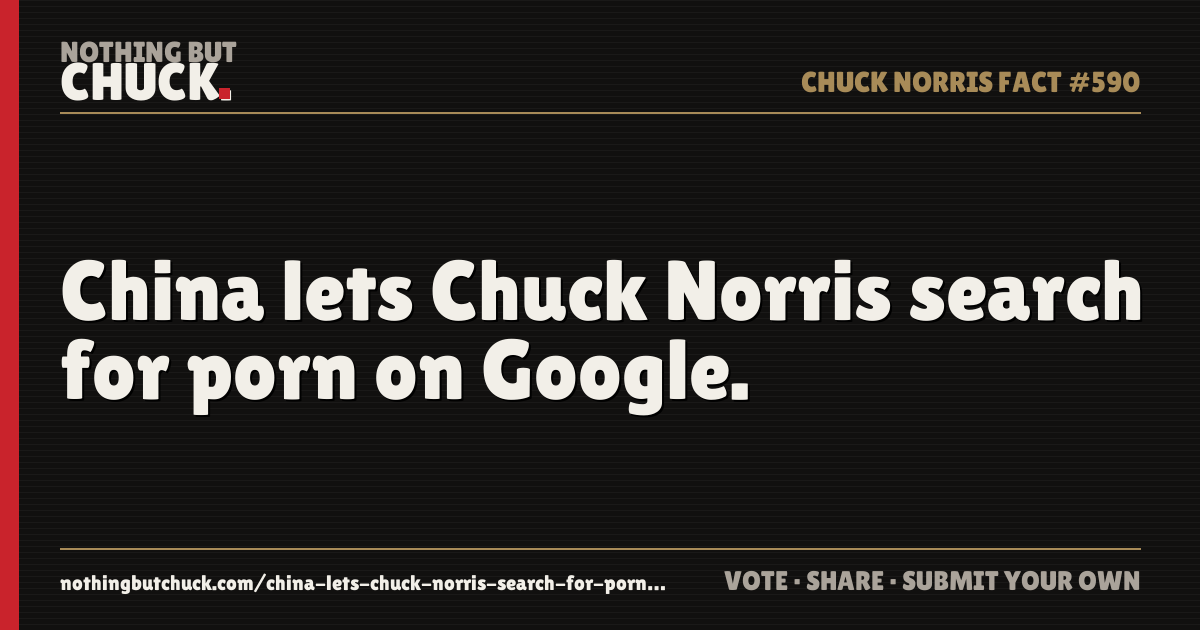 Share card: China lets Chuck Norris search for porn on Google.