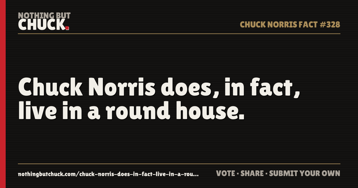 Share card: Chuck Norris does, in fact, live in a round house.