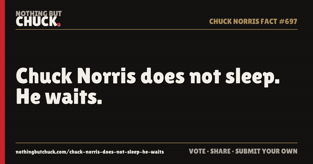 Share card: Chuck Norris does not sleep. He waits.