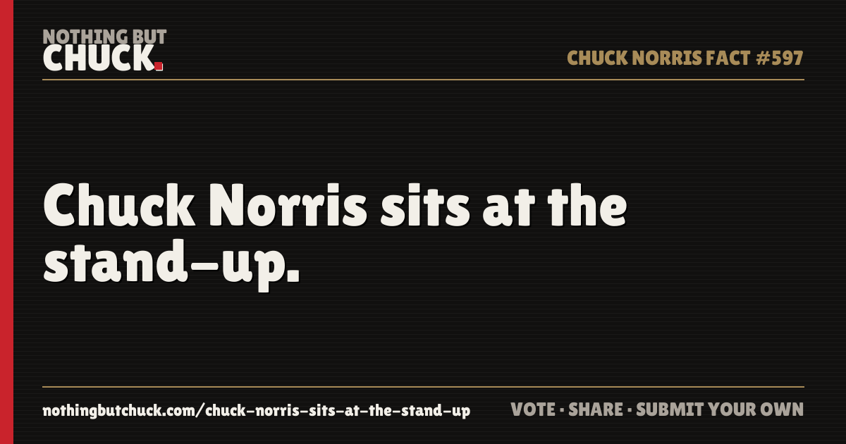 Share card: Chuck Norris sits at the stand-up.