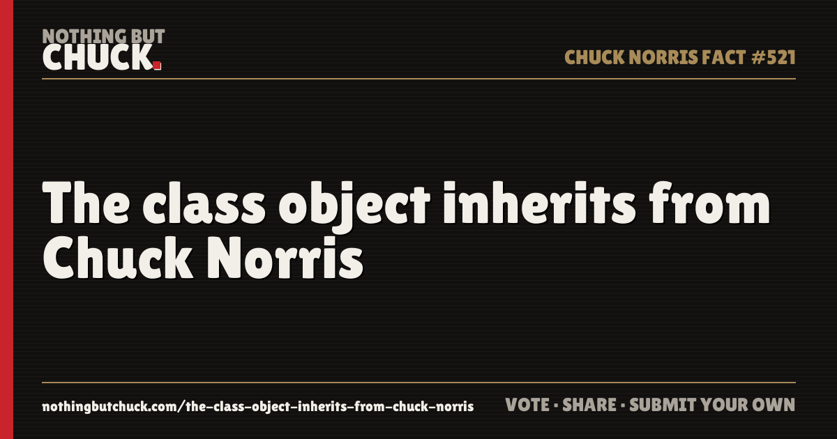 Share card: The class object inherits from Chuck Norris