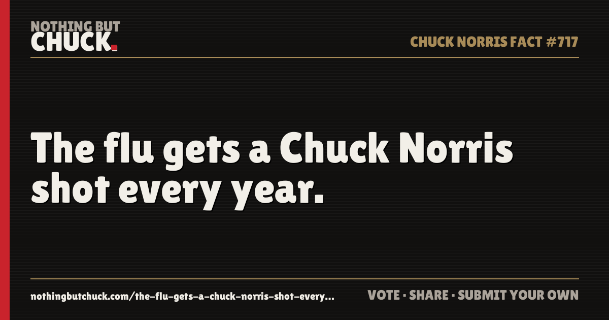 Share card: The flu gets a Chuck Norris shot every year.